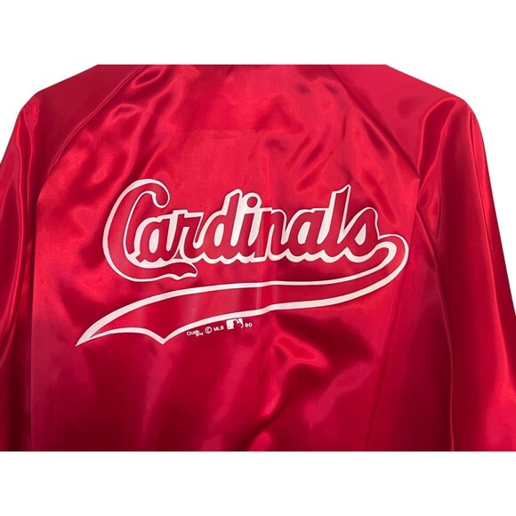 1990 St. Louis Cardinals XL Chalk Line Snap Button Bomber Jacket Vintage USA - Picture 8 of 16